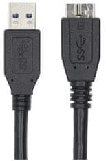 Nedis Kabel USB 3.0/ vtič USB-A - vtič USB-Micro B/ črn/ v razsutem stanju/ 1 m
