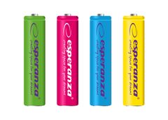 Esperanza eza107 esperanza akumulatorske baterije ni-mh aaa 1000mah 4 kosi mešane barve