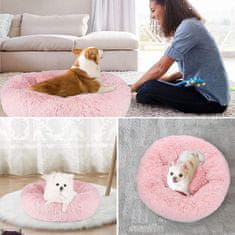 Petallure Postelja za pse in mačke, Puhasta postelja za majhne pse in mačke, Pomirjujoča pasja postelja - mehka, pomirjujoča, pralna, 60 cm