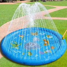 Netscroll Napihljiv bazen z vodno fontano, napihljiva podloga je primerna za otroke in hišne ljubljenčke, odlična ohladitev in igra istočasno, ideja za darilo, uporabna na plaži ali travniku, FunPoolPaw