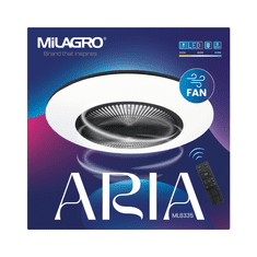 Milagro LED plafonjeraska luč ARIA BLACK 38W z ventilatorjem, Milagro