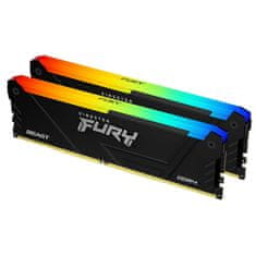 Kingston Fury Beast RGB pomnilnik (RAM), 32 GB (2x 16 GB kit), DDR4, 3200 MHz, CL16, DIMM (KF432C16BB2AK2/32)