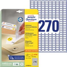 Avery Zweckform odstranljive etikete L4730REV-25, 17.8 x 10 mm, bele, 6750 + 1350 brezplačnih etiket/zavitek, A4, za tiskanje