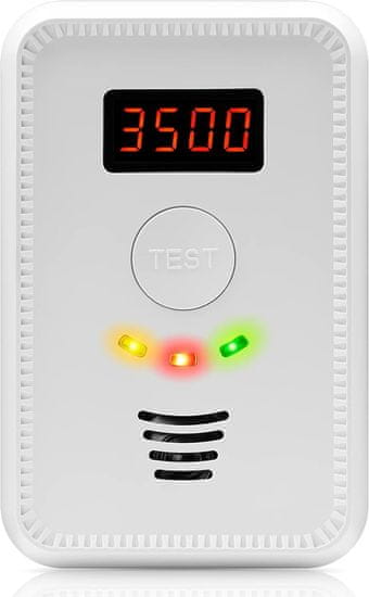 BergMont Senzor zemeljskega plina, metan in detektor ogljikovega monoksida CO, LED zaslon, alarm 85DB