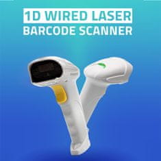 Qoltec laserski skener 1d | usb | bela