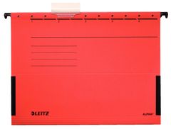 Leitz Alpha viseče mape s stranskimi ploščami rdeče barve, 25 kosov