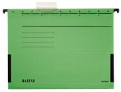 Leitz Alpha viseče mape s stranskimi ploščami zelene barve, 25 kosov