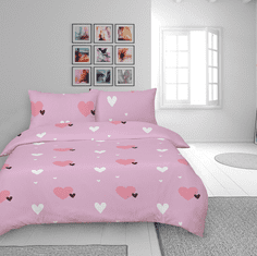 Svilanit otroška posteljnina Hearts, bombažna, 140x200 cm