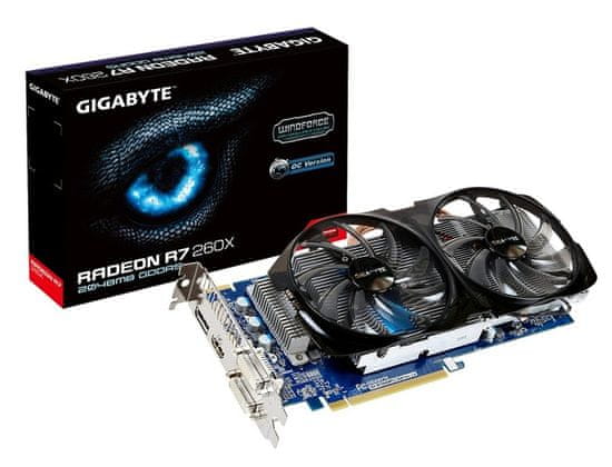 Gigabyte Grafična kartica Gigabyte AMD Radeon R7 260X OC, 2 GB, PCI-E 3.0 (GV-R726XWF2-2GD)