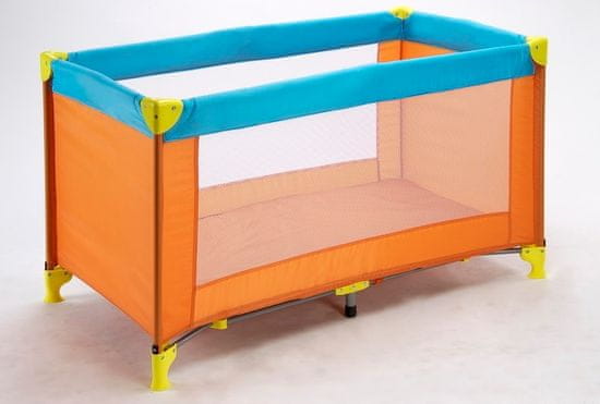 Lemi prenosna posteljica, 120 x 60, oranžno-modra