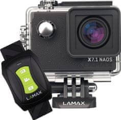 športna kamera X7.1 Naos z daljinskim upravljalnikom, naglavnim trakom in nastavkom za vodo