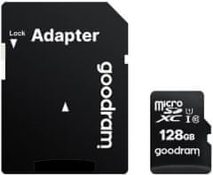 GoodRam spominska kartica microSD 128GB 100MB/s + SD adapter (500306)