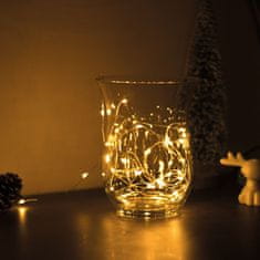 Family Christmas 5m božično - novoletne micro LED lučke na baterije 3 x AA toplo bele