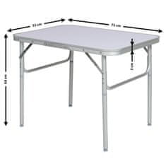 tectake Aluminijasta miza za taborjenje 75 × 55 × 68 cm, sklopna
