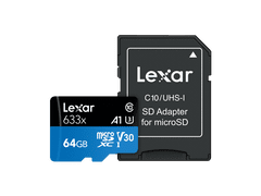 Lexar High-Performance 633x microSDXC kartica, 64 GB, UHS-I + adapter