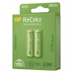 GP ReCyko polnilni bateriji, 2700 mAh, HR6, AA, 2 kos