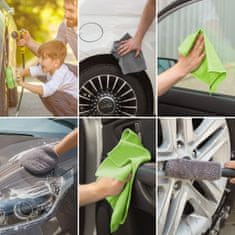 M.N.C. Set za čiščenje vozila s krpami iz mikrovlaken + gobe za avto 9 delni