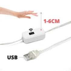 megamiska USB LED trak 2m 120 LED z IR senzorjem z zaznavo bližine roke nevtralno beli 4000-5000K