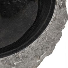 shumee Kopalniška omarica z marmornim črnim umivalnikom, tikov les