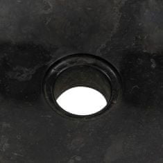 shumee Kopalniška omarica z marmornim črnim umivalnikom, tikov les