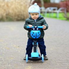 Otroški skiro 3v1 PIKAPOLONICA s kolesi LED , modra H-040-MO
