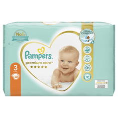 Pampers Premium Care plenice, vel. 3, 6 kg–10 kg, 40 kosov