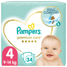 Pampers Premium Care plenice, vel. 4, 9 kg–14 kg, 34 kosov