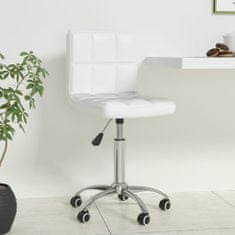 shumee Vrtljiv pisarniški stol belo umetno usnje