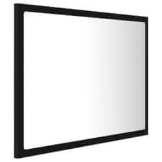 Greatstore LED kopalniško ogledalo črno 60x8,5x37 cm iverna plošča