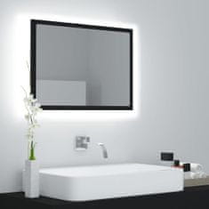 Greatstore LED kopalniško ogledalo črno 60x8,5x37 cm iverna plošča