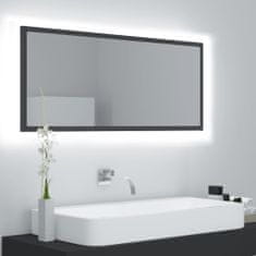 Greatstore LED kopalniško ogledalo sivo 100x8,5x37 cm iverna plošča