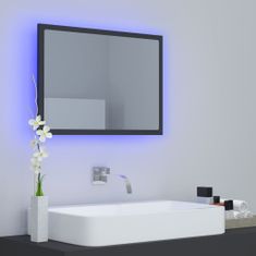 Greatstore LED kopalniško ogledalo sivo 60x8,5x37 cm iverna plošča