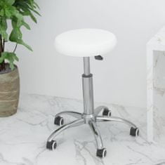 shumee Vrtljiv pisarniški stol belo umetno usnje