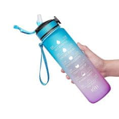 Netscroll Ostanite hidrirani in motivirani: 1L Inspirativna steklenica/flaška za vodo,s časovnimi oznakami in spodbudnimi frazami – Vaš Dnevni Partner pri Hidraciji!(1000 ml), MotivationalBottle