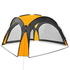 Greatstore Vrtni šotor z LED lučmi in 4 stranicami 3,6x3,6x2,3 m rumen