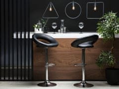Beliani Komplet dveh barskih stolov z eko usnjem črne barve PEORIA