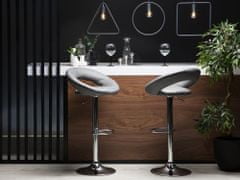 Beliani Komplet dveh barskih stolov z eko usnjem sive barve PEORIA