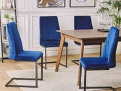 Beliani Komplet 2 žametno modrih jedilnih stolov LAVONIA