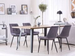 Beliani Komplet 2 žametnih jedilnih stolov sive barve MELROSE