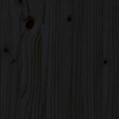 shumee Stojalo za zaslon črno 100x27x15 cm trdna borovina