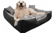 slomart pasje ležišče, postelja za psa, 115cm x 95cm, XL velikost, temno sivo, sivo