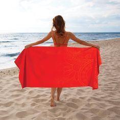 Svilanit Rose plažna brisača, 80x160 cm, oranžna