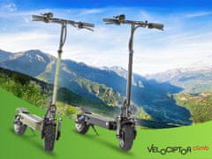 Trevi Velociptor Climb ES110R Off Road električni skiro, 25,4 cm, zložljiv, LED osvetlitev, LED prikazovalnik, motor 500W, do 150kg, temno zelen