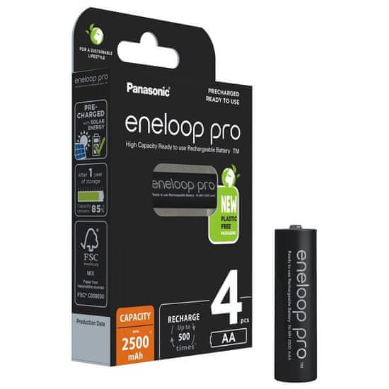 Panasonic Eneloop Pro AA, 4 kosi (BK-3HCDE/4BE)