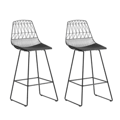 Beliani Komplet dveh barskih stolov v črni barvi PRESTON