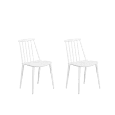 Beliani Komplet dveh belih jedilnih stolov VENTNOR