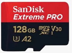 SanDisk Extreme Pro micro SDXC spominska kartica, 128 GB, V30, U3, C10 + SD adapter