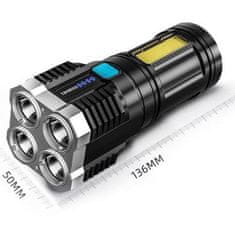 Verk Večnamenska 4LED ročna COB LED svetilka z akumulatorjem 1000lm