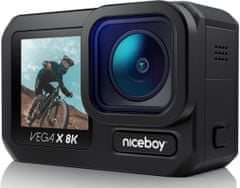 Niceboy VEGA X akcijska kamera, 8K, črna