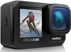 Niceboy VEGA X akcijska kamera, 8K, črna